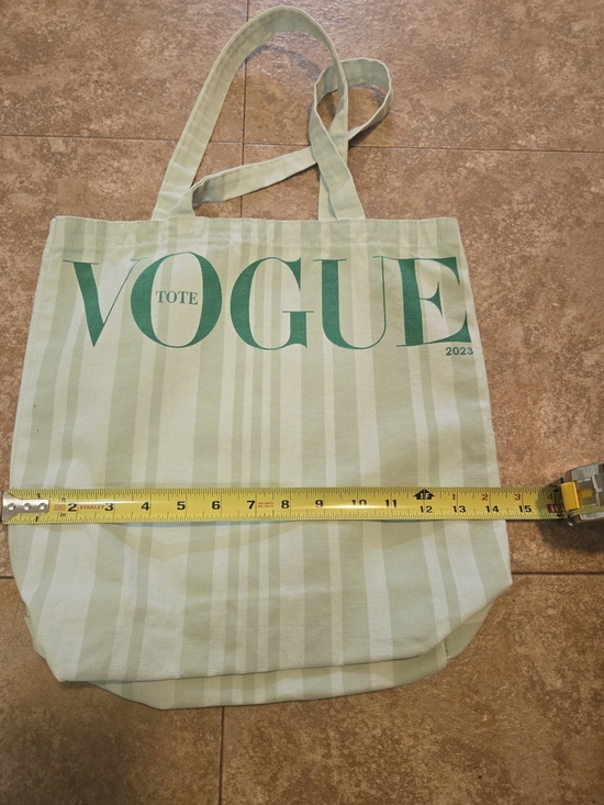 Vogue Mint & White Striped Tote - Picture 3 of 4